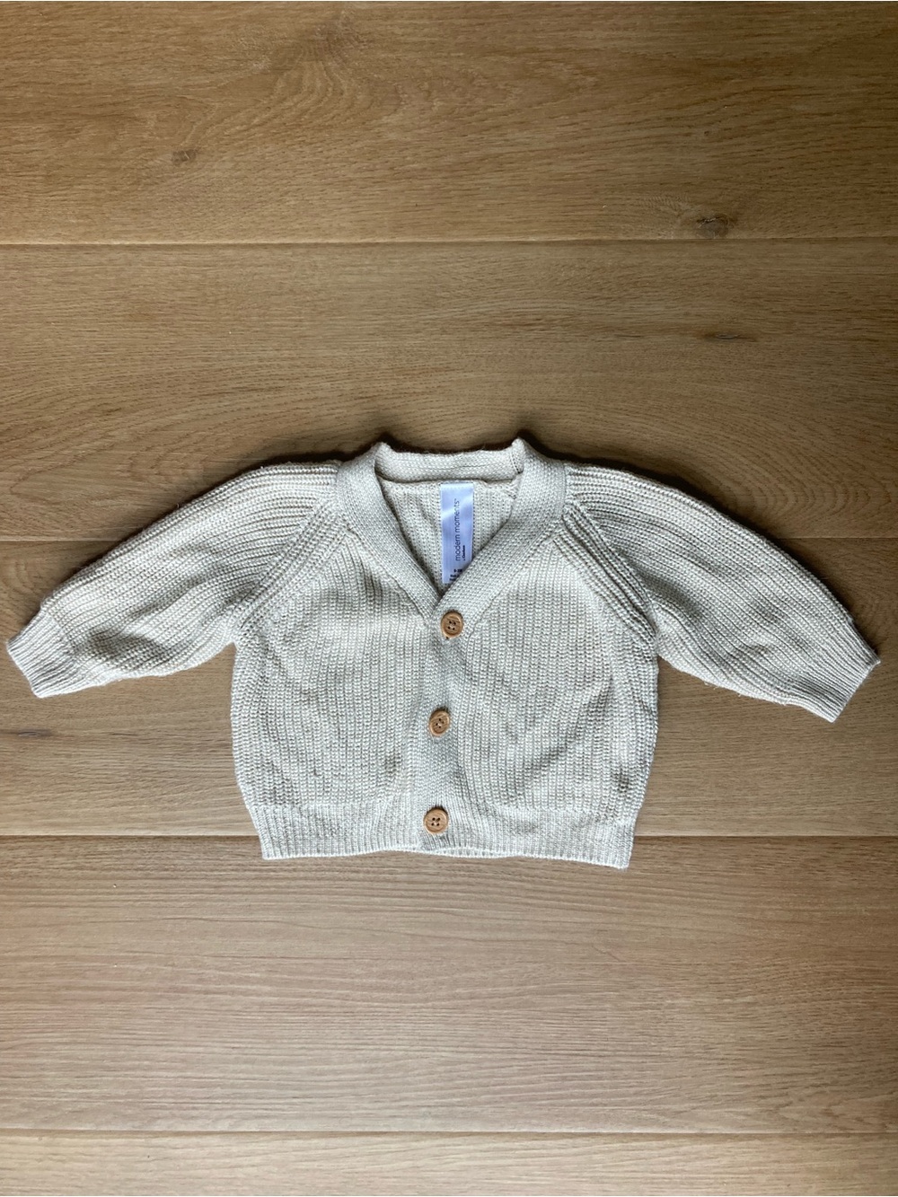 Gerber Cream/Tan Knit Baby Sweater with Brown Buttons